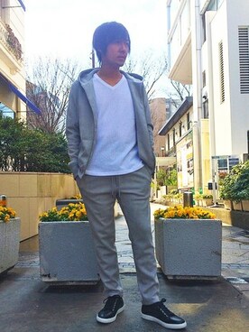 「HIGH STREET（ハイストリート）のアイテム」を使った、HIDAKAさん（メンズ・170cm）の春コーディネート