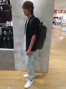 「HIGH STREET（ハイストリート）のアイテム（パンツ）」を使った、HIDAKAさん（メンズ・170cm）の春コーディネート