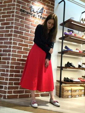 「ORiental TRaffic（オリエンタルトラフィック）のアイテム（ローファー）」を使った、WAORientalTRaffic高松店さん（レディース・171cm）の春コーディネート