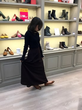 「ヒョウ柄スカート」｜WAORientalTRaffic高松店さん（レディース・171cm）の秋コーディネート