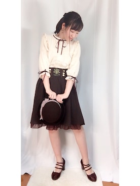 「axes femme POETIQUE（アクシーズファムポエティック）のアイテム（スカート）」を使った、Eiri♥︎*さん（レディース・162cm）の秋コーディネート