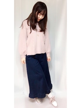 「axes femme（アクシーズファム）のアイテム（スニーカー）」を使った、Eiri♥︎*さん（レディース・162cm）の春コーディネート