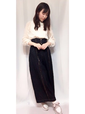 「axes femme（アクシーズファム）のアイテム（スニーカー）」を使った、Eiri♥︎*さん（レディース・162cm）の春コーディネート