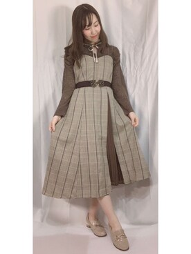 「axes femme（アクシーズファム）のアイテム（ローファー）」を使った、Eiri♥︎*さん（レディース・162cm）の冬コーディネート