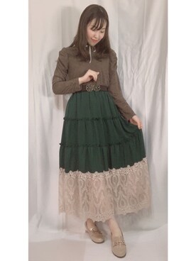 「axes femme（アクシーズファム）のアイテム（ローファー）」を使った、Eiri♥︎*さん（レディース・162cm）の冬コーディネート