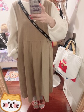 「SM2（エスエムツー）のアイテム（スカート、ブラウン系）」を使った、momokoさん（レディース・164cm）の秋コーディネート