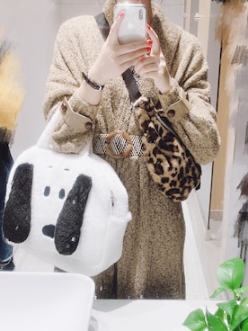 「another libraのアイテム（ジャケット/アウター、ブラウン系）」を使った、momokoさん（レディース・164cm）の冬コーディネート