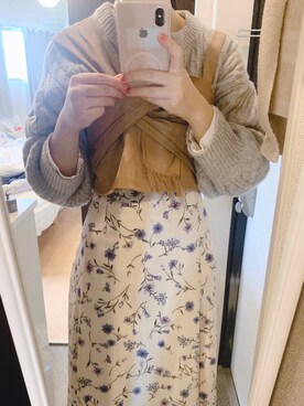 「Chico（チコ）のアイテム（スカート、その他）」を使った、momokoさん（レディース・164cm）の春コーディネート