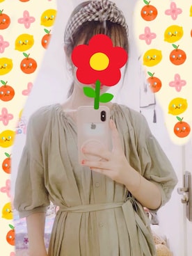 「Kastane（カスタネ）のアイテム（ワンピース/ドレス、グリーン系）」を使った、momokoさん（レディース・164cm）の夏コーディネート