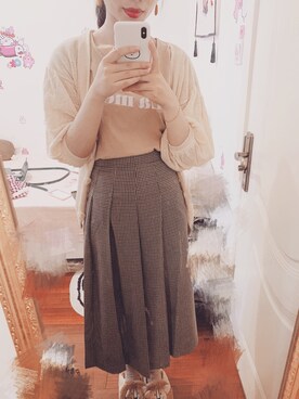 「earth music&ecology（アースミュージックアンドエコロジー）のアイテム（Tシャツ/カットソー、その他）」を使った、momokoさん（レディース・164cm）の秋コーディネート