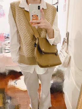 「BRADY（ブレディー）のアイテム（バッグ、ゴールド系）」を使った、momokoさん（レディース・164cm）の秋コーディネート