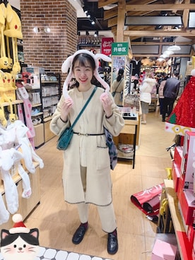 「RUBYのアイテム（ジャケット/アウター）」を使った、momokoさん（レディース・164cm）の冬コーディネート