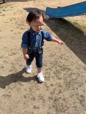 「アイテム（サスペンダー）」を使った、ʜ👦🏻さん（キッズ・90cm）の春コーディネート