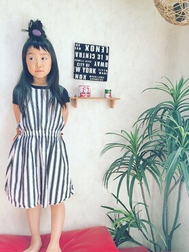 「FITH（フィス）のアイテム（ワンピース）」を使った、ナメちゃんさん（キッズ・104cm）の夏コーディネート