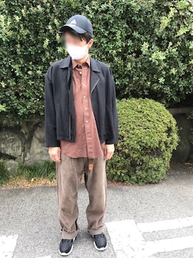 「SENSE OF PLACE by URBAN RESEARCH（センスオブプレイスバイアーバンリサーチ）のアイテム（ライダースジャケット）」を使った、d.dさん（メンズ・176cm）の秋コーディネート