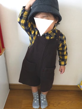 「COMME CA ISM（コムサイズム）のアイテム（オールインワン・サロペット）」を使った、sio754さん（キッズ・90cm）の春コーディネート