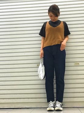 「Another Edition」｜「アイテム（キャミソール）」を使った、おはぎ❇︎さんさん（レディース・154cm）の春コーディネート