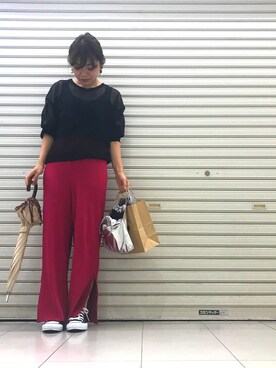 「SMELLY（スメリー）のアイテム（ピアス（両耳用））」を使った、おはぎ❇︎さんさん（レディース・154cm）の夏コーディネート