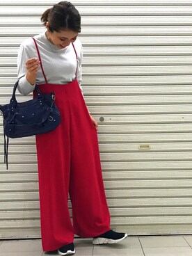 「BALENCIAGA」｜「アイテム（オールインワン・サロペット）」を使った、おはぎ❇︎さんさん（レディース・154cm）の夏コーディネート