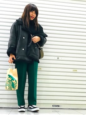 「2018マイベストコーデ」｜「アイテム（ムートンコート）」を使った、おはぎ❇︎さんさん（レディース・154cm）の冬コーディネート