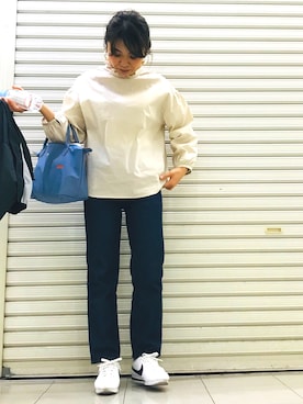 「Champion（チャンピオン）のアイテム（ブルゾン）」を使った、おはぎ❇︎さんさん（レディース・154cm）の春コーディネート