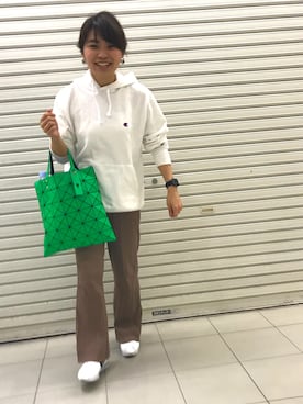 「Champion（チャンピオン）のアイテム（ブルゾン）」を使った、おはぎ❇︎さんさん（レディース・154cm）の春コーディネート