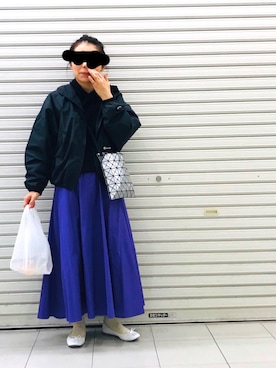「Champion（チャンピオン）のアイテム（ブルゾン）」を使った、おはぎ❇︎さんさん（レディース・154cm）の春コーディネート
