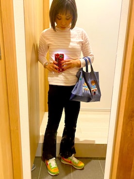 「Adam et Rope' Le Magasin（アダムエロペルマガザン）のアイテム（ピアス（両耳用））」を使った、おはぎ❇︎さんさん（レディース・154cm）の春コーディネート
