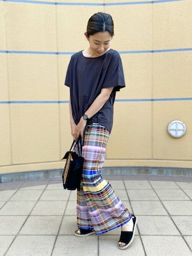 「VERBENAS（ベルベナス）のアイテム」を使った、橋本さん（レディース・162cm）の夏コーディネート