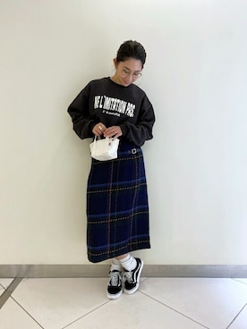 「ミニトート」｜「アイテム（スウェット）」を使った、橋本さん（レディース・162cm）の秋コーディネート