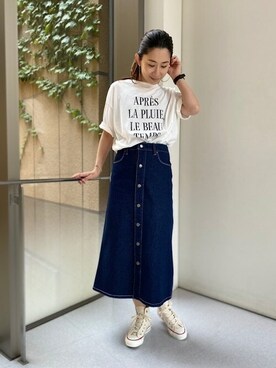 「CIMARRON（シマロン）のアイテム（スカート）」を使った、橋本さん（レディース・162cm）の春コーディネート