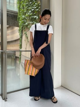 「SHIPS any（シップス エニィ）のアイテム（オールインワン・サロペット）」を使った、橋本さん（レディース・162cm）の春コーディネート