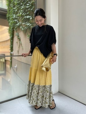 「sara mallika（サラ マリカ）のアイテム（スカート）」を使った、橋本さん（レディース・162cm）の春コーディネート