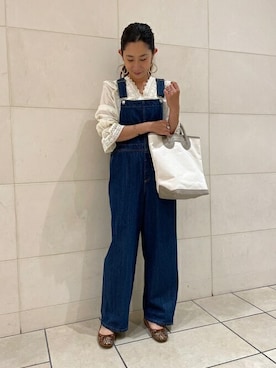 「SHIPS for women」｜「アイテム（サロペット/オーバーオール）」を使った、橋本さん（レディース・162cm）の夏コーディネート