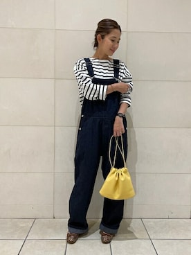 「SHIPS any（シップス エニィ）のアイテム（オールインワン・サロペット）」を使った、橋本さん（レディース・162cm）の秋コーディネート