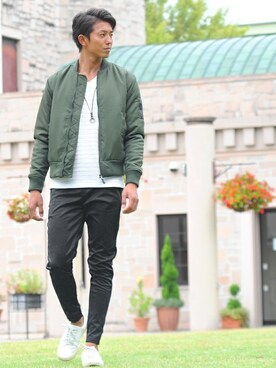 「SPADE（スペード）のアイテム（ジャケット/アウター）」を使った、KENJIさん（メンズ・183cm）の秋コーディネート