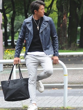 「ジョガーパンツ」｜KENJIさん（メンズ・183cm）の秋コーディネート