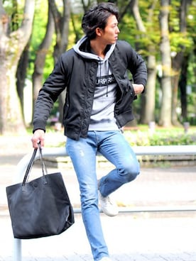 「SPADE（スペード）のアイテム（ジャケット/アウター）」を使った、KENJIさん（メンズ・183cm）の冬コーディネート
