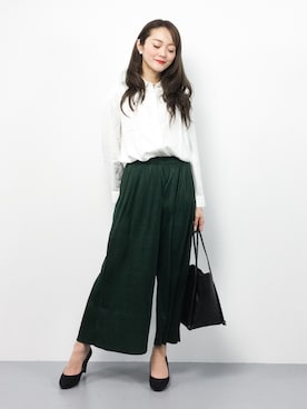 「テロシャツ」｜三上玲奈さん（レディース・165cm）の冬コーディネート