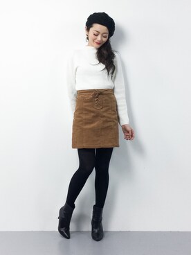 三上玲奈さん(レディース・165cm)の冬コーディネート
