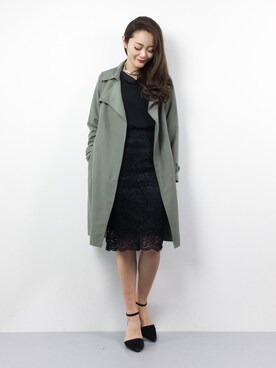 「TIENS ecoute（ティアンエクート）のアイテム（ジャケット/アウター）」を使った、三上玲奈さん（レディース・165cm）の冬コーディネート