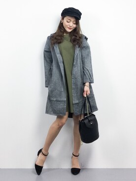 「RAY CASSIN（レイカズン）のアイテム（その他アウター）」を使った、三上玲奈さん（レディース・165cm）の冬コーディネート