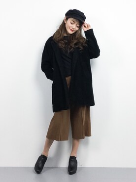 「AVAN LILY（アヴァンリリィ）のアイテム（その他アウター）」を使った、三上玲奈さん（レディース・165cm）の冬コーディネート