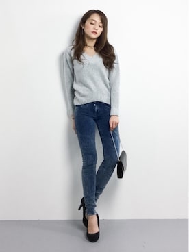 「SCOTCH & SODA（スコッチ アンド ソーダ）のアイテム（パンツ）」を使った、三上玲奈さん（レディース・165cm）の冬コーディネート