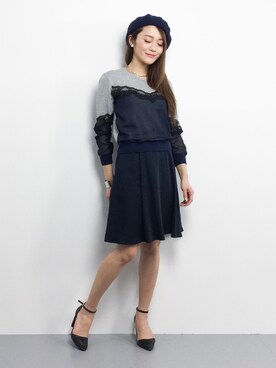 三上玲奈さん（レディース・165cm）の冬コーディネート