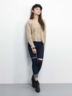 三上玲奈さん（レディース・165cm）の冬コーディネート