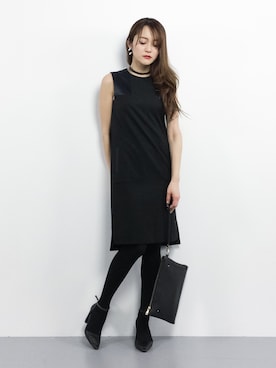 「ASTRAET（アストラット）のアイテム（ワンピース/ドレス）」を使った、三上玲奈さん（レディース・165cm）の冬コーディネート