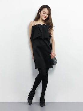「バレンタインデートスタイル」｜「アイテム（ワンピース/ドレス）」を使った、三上玲奈さん（レディース・165cm）の冬コーディネート