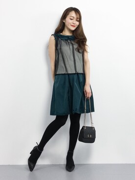 「バレンタインデートスタイル」｜「アイテム（ワンピース/ドレス）」を使った、三上玲奈さん（レディース・165cm）の冬コーディネート