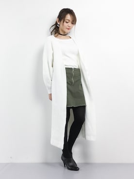 「rienda（リエンダ）のアイテム（その他アウター）」を使った、三上玲奈さん（レディース・165cm）の冬コーディネート